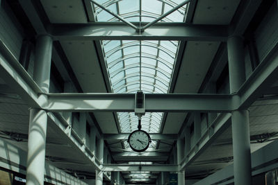 Low angle view of ceiling at railroad station