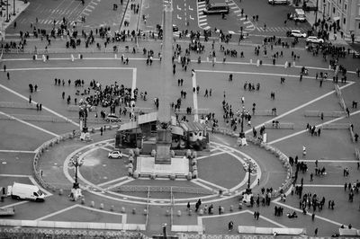 High angle view of tourists at st peter square