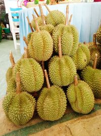 High angle view of fruits on cactus at market