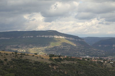 Scenic view of mountains against sky