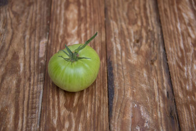 High angle view of apple on table