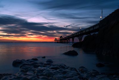 View of sea at sunset