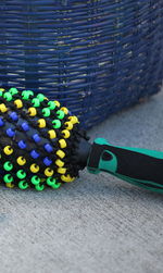 High angle view of multi colored toy on table