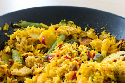 High angle view of meal