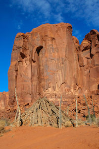 View of rock formations in desert