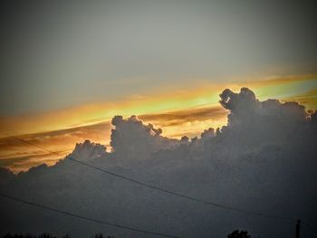 Low angle view of sky at sunset