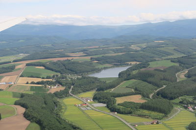 High angle view of landscape against sky