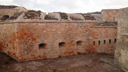 Low angle view of old ruin