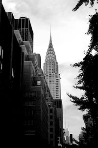 Low angle view of skyscrapers against sky