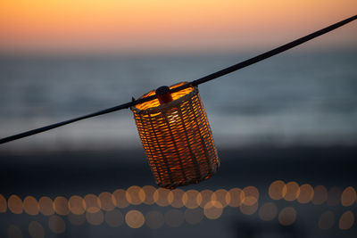 Low angle view of illuminated light