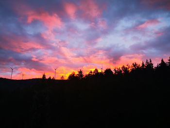 Scenic view of dramatic sky during sunset