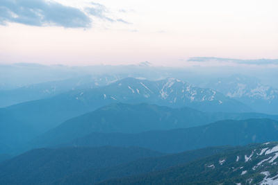 Scenic view of mountains against sky