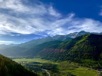 Scenic view of mountains against sky