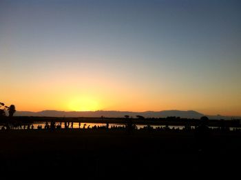 Scenic view of sea at sunset