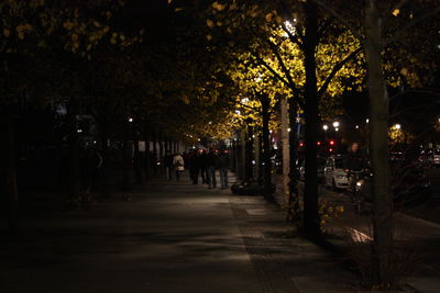 Illuminated street light at night