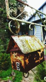 Close-up of rusty padlock