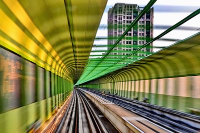 Blurred motion of subway station