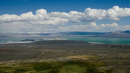 View of landscape against cloudy sky