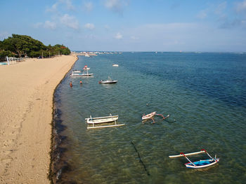 High angle view of sea against sky