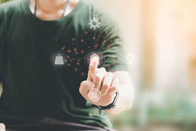 Close-up of man holding camera