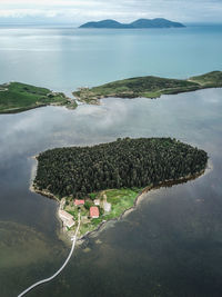 High angle view of sea against sky