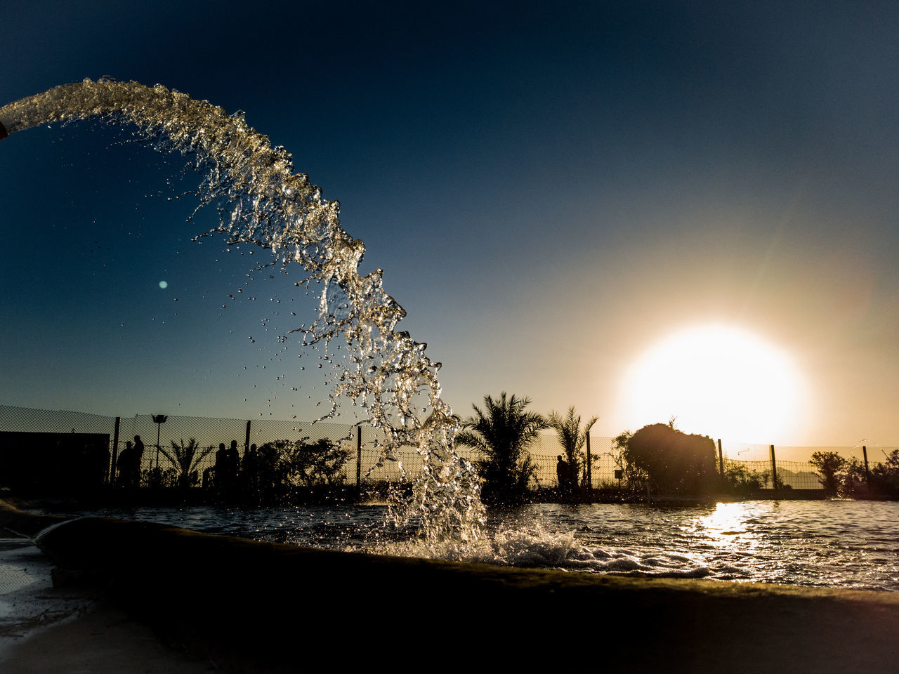 sun, sunlight, tree, water, lens flare, beauty in nature, nature, no people, sunset, sea, outdoors, scenics, sky, clear sky, beach, day