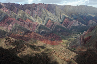 Aerial view of mountain range