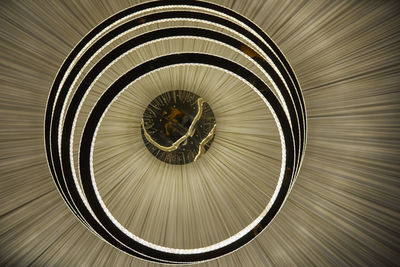 Low angle view of circular chandelier