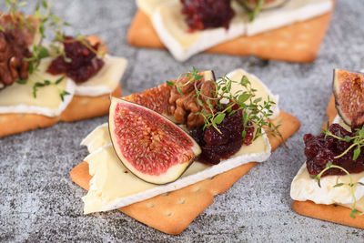 Close-up of food in plate on table