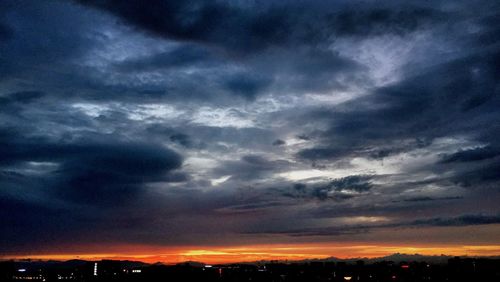 Scenic view of dramatic sky during sunset