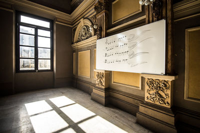 Musical notes on whiteboard