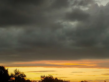 Scenic view of dramatic sky during sunset