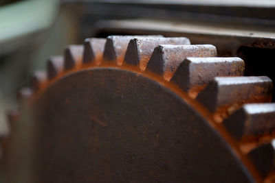 Close-up of rusty machine