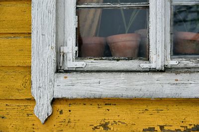 Close-up of abandoned window