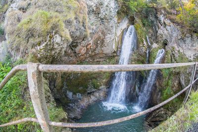 Scenic view of waterfall