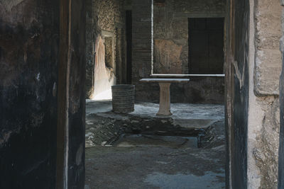 Interior of abandoned building