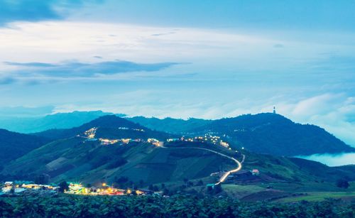 Scenic view of mountains against sky