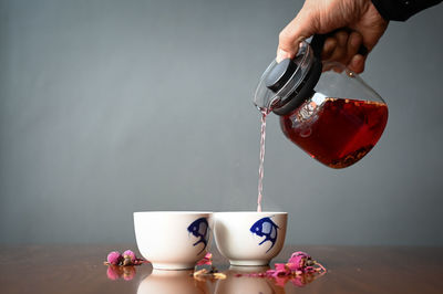 pouring