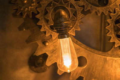 Close-up of illuminated light bulb