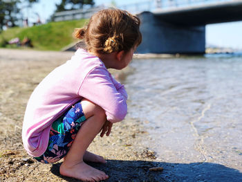 Beach child water summer sun 