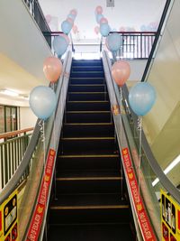 Low angle view of escalator