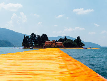 View of sea against cloudy sky