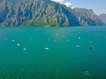 High angle view of sea
