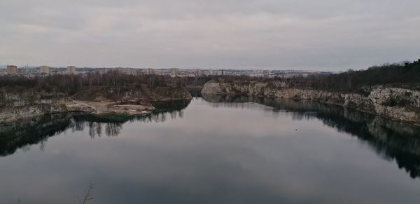 Panoramic view of lake against sky