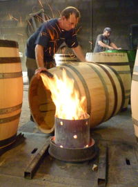 Person holding burning candle