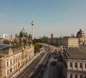 Berlin cityscape with berlin cathedral and television tower, germany