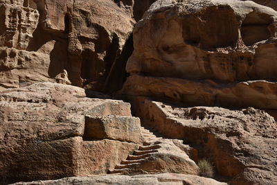 Low angle view of rock formation