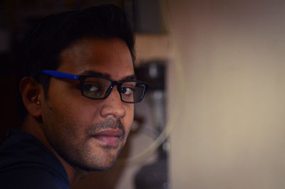 Close-up portrait of young man