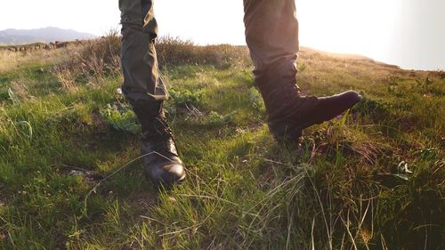 Low section of man on field