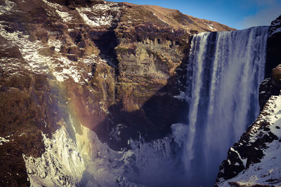 Scenic view of waterfall